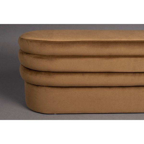 Hnedá zamatová lavica Aditi – Dutchbone-image-4