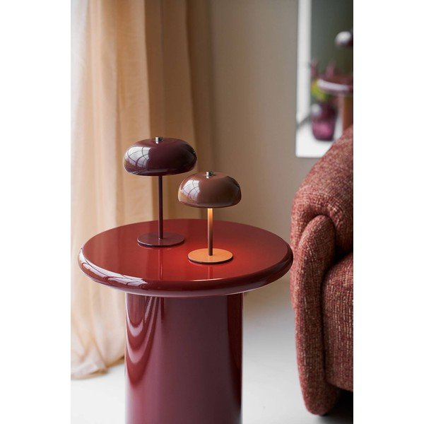 Vínovočervená kovová stolová lampa (výška  23 cm) Margate – House Nordic-image-1