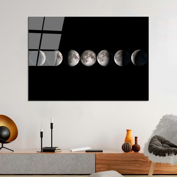 Sklenený obraz 100x70 cm Moon Phases - Wallity-image-3
