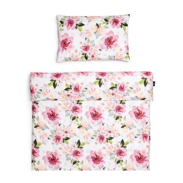 Bavlnené detské obliečky do postieľky 135x100 cm Watercolor Flowers - ESECO-image-1