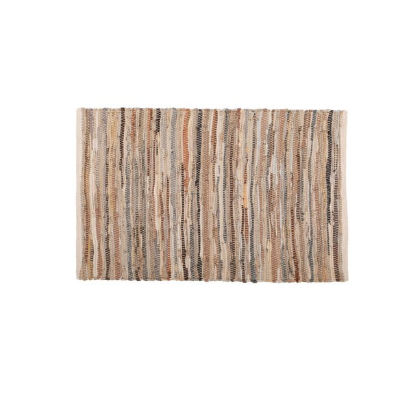 Hnedo-béžový kožený koberec Tiseco Home Studio Nayya, 60 x 90 cm