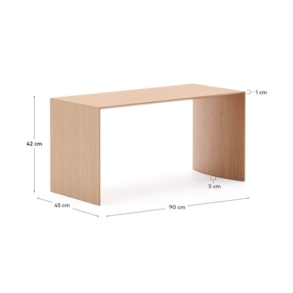 Konferenčný stolík vo svetloprírodnej farbe v dekore duba 45x90 cm Litto – Kave Home-image-4