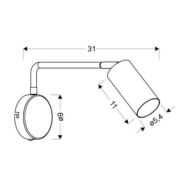 Čierne kovové nástenné svietidlo Tina - Candellux Lighting-image-3