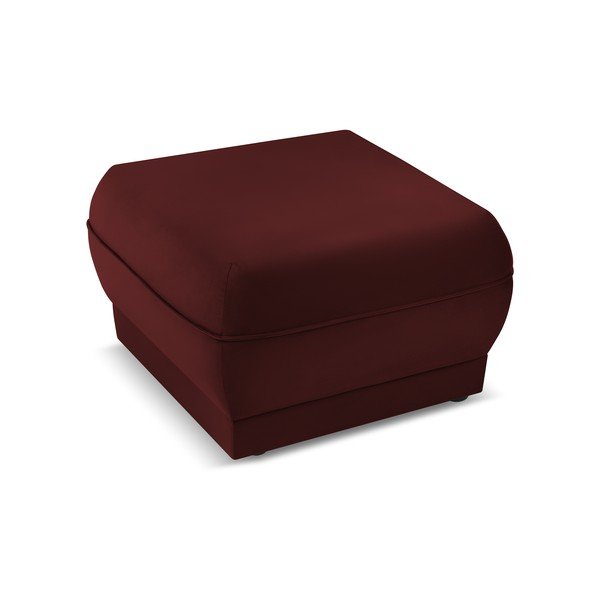 Červený zamatový taburet Lando – Micadoni Home-image-3