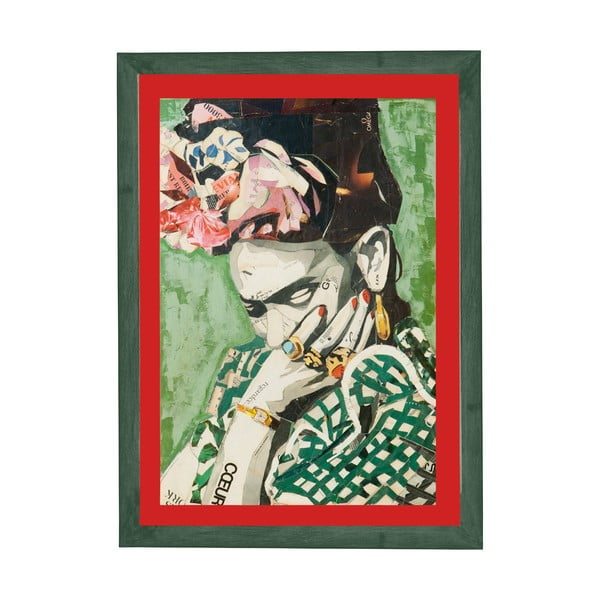 Nástenný obraz v ráme Surdic Red Frida, 30 x 40 cm