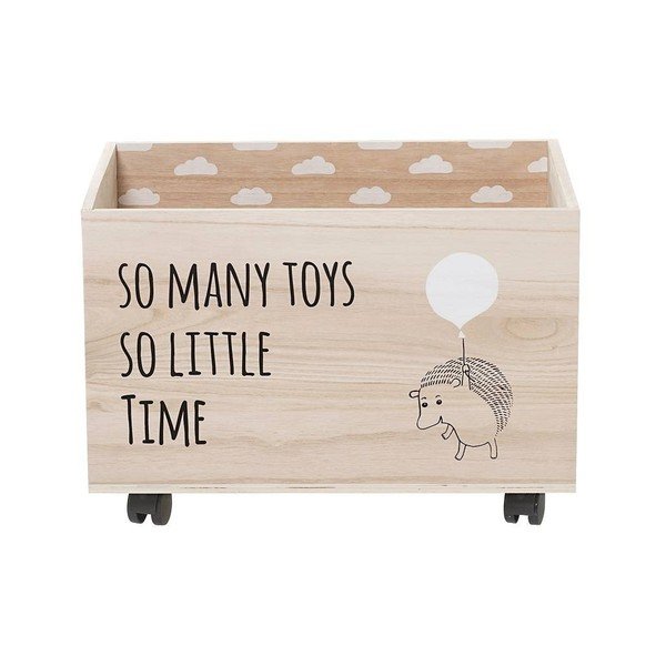 Úložný box na hračky na kolieskach z dreva paulownia Bloomingville Storage Box-image-1