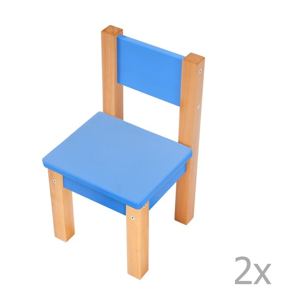 Sada 2 modrých detských stoličiek Mobi furniture Mario