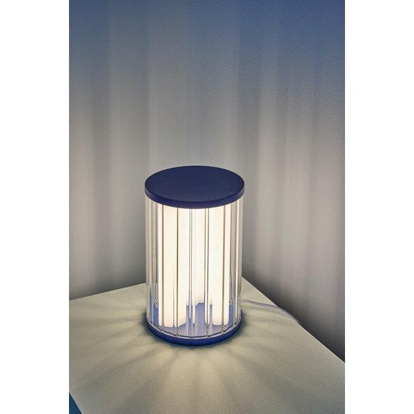 Modrá sklenená LED stolová lampa so stmievačom (výška  30 cm) Aru – Hübsch-image-2