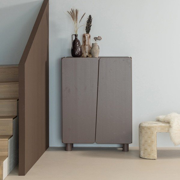 Hnedá skrinka z borovicového dreva 100x135x45 cm Root – WOOOD-image-1