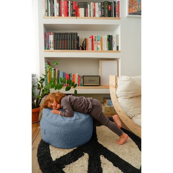 Sivý detský puf z textílie buklé Blue – Really Nice Things-image-2