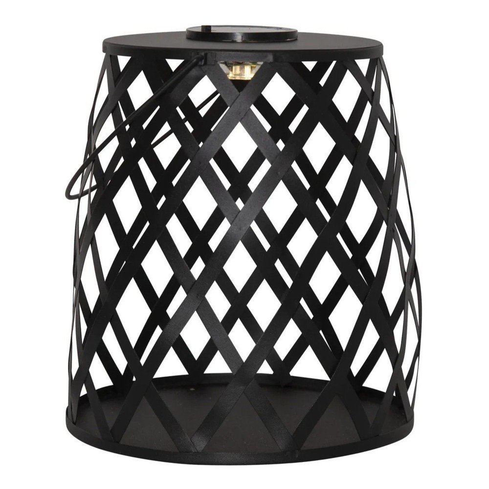 E-shop Čierny LED lampáš Star Trading Calabria, výška 28 cm