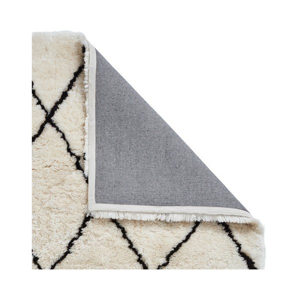 Béžovo-čierny ručne tuftovaný koberec Think Rugs Morocco Ivory & Black, 120 × 170 cm-image-3
