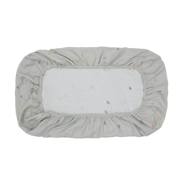 Sivé mušelínové detské prestieradlo Kindsgut Dots, 60 x 120 cm-image-4