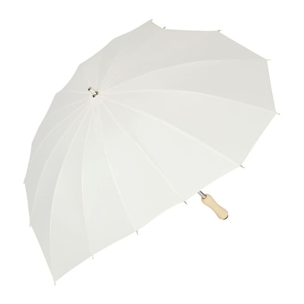 Biely dáždnik s rúčkou Von Lilienfeld Heart, ø 82 cm