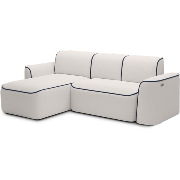 Modrá/krémovobiela rohová pohovka z textílie buklé (ľavý roh/s leňoškou) Ume – ELTAP-image-2