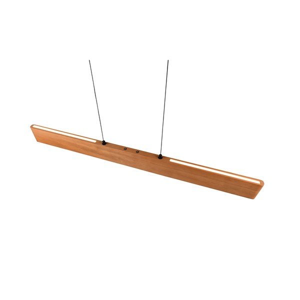 LED závesné svietidlo v prírodnej farbe s dreveným tienidlom Edgewood – Trio-image-4