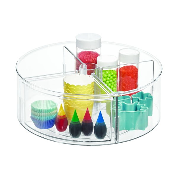 Okrúhly transparentný úložný box iDesign The Home Edit, Ø 29 cm-image-2
