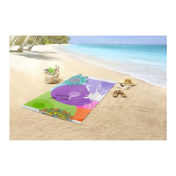 Plážová osuška s potlačou Descanso Vivant, 100 × 180 cm-image-1