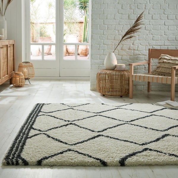 Biely koberec 160x230 cm Riad Berber – Flair Rugs-image-1