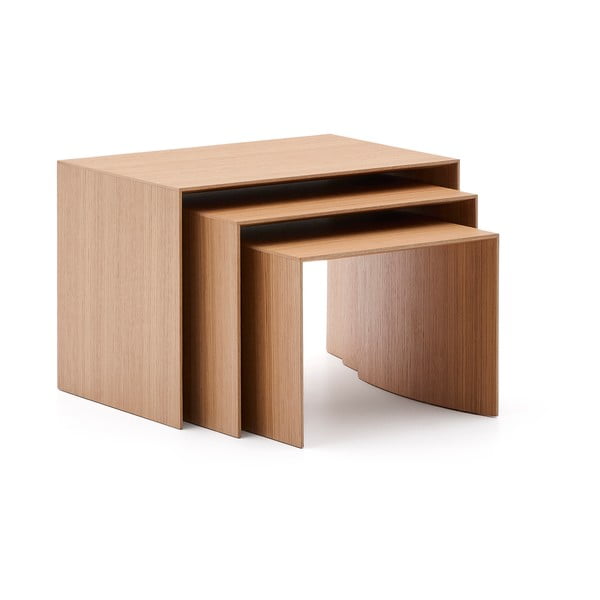 Odkladacie stolíky v súprave 3 ks v dekore duba 40x60 cm Litto – Kave Home