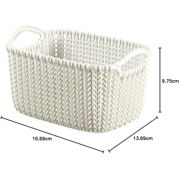 Biely úložný košík Curver Knit, 3 l-image-3