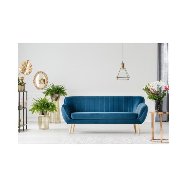Modrá trojmiestna pohovka Mazzini Sofas Benito-image-3