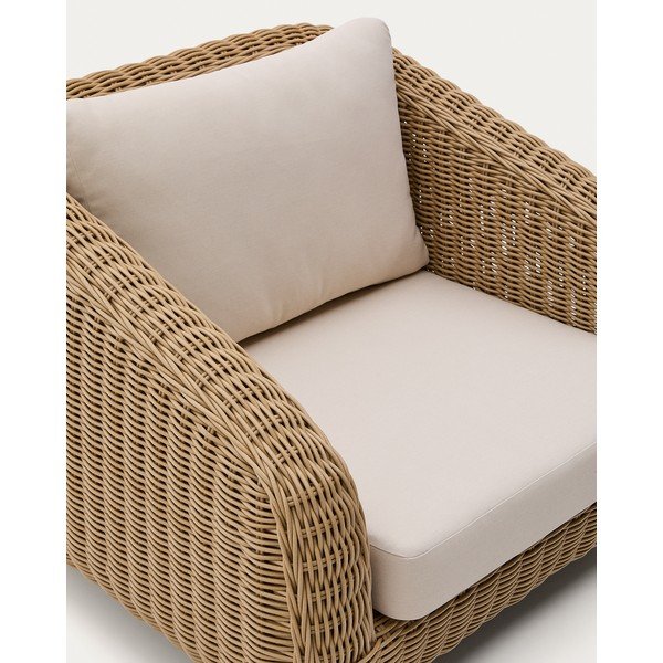 Béžové/v prírodnej farbe polstrované záhradné kreslo Meria – Kave Home-image-4