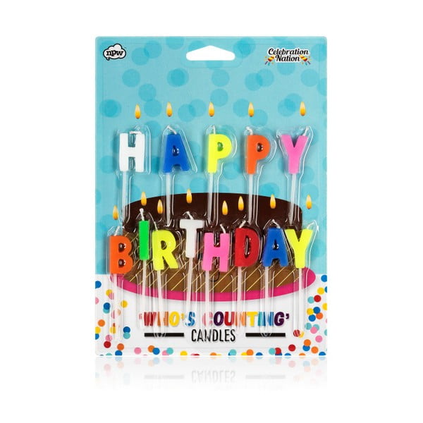Sada 13 narodeninových sviečok na tortu NPW Happy Birthday