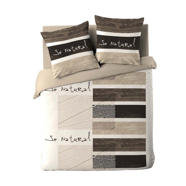 Hnedé 3-dielne bavlnené obliečky na dvojlôžko/predĺžené 260x240 cm So Natural – douceur d'intérieur