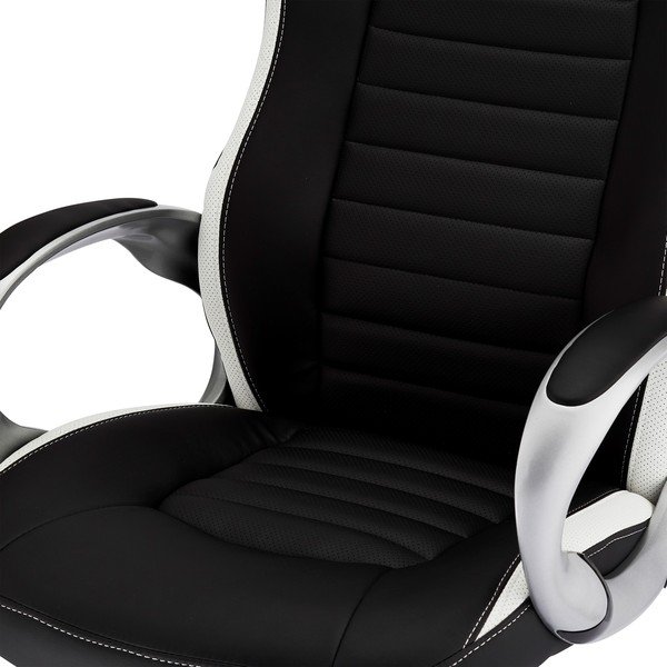 Čierno-biela kancelárska stolička Furnhouse Speedy-image-4