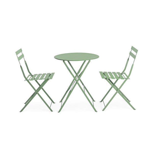 Šalviovozelená oceľová záhradná jedálenská súprava pre 2  Austin – Bizzotto