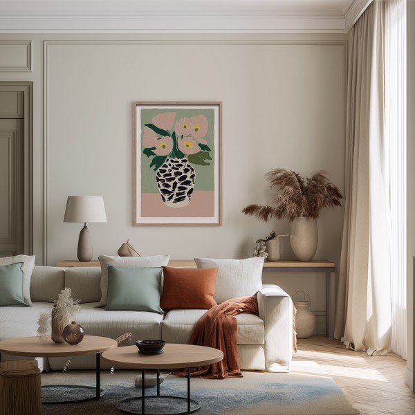 Tlačený obraz s rámom 50x70 cm Spotted Vase – Styler-image-1