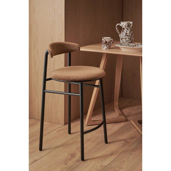 Hnedá kovová barová stolička (výška sedadla 66 cm) Doggi – Ellos Home-image-1