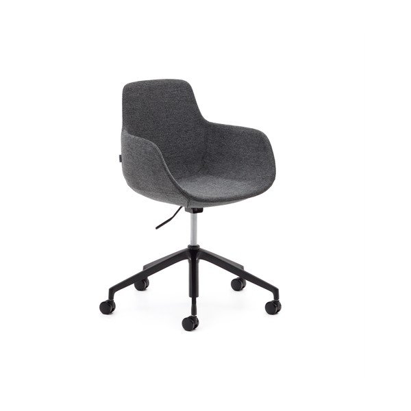 Tmavosivá čalúnená jedálenská stolička Tissiana – Kave Home-image-1