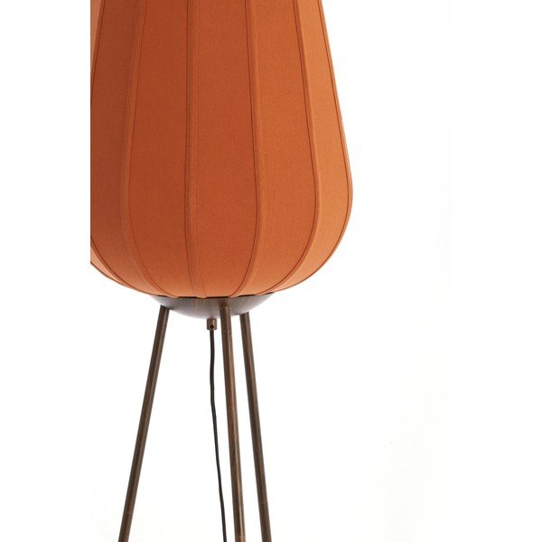 Stojacia lampa v terakotovej farbe s textilným tienidlom (výška  133 cm) Bibury – Light & Living-image-2