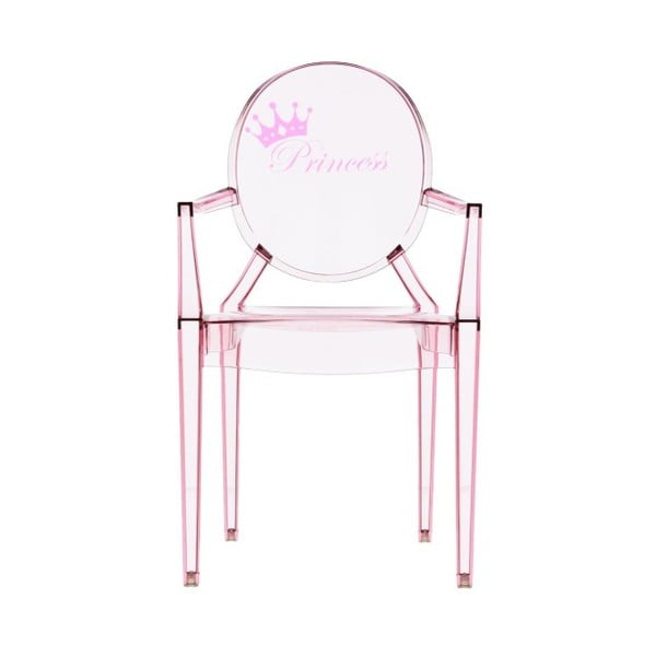 Detská transparentná stolička Kartell Lou Lou Ghost Pink Crown