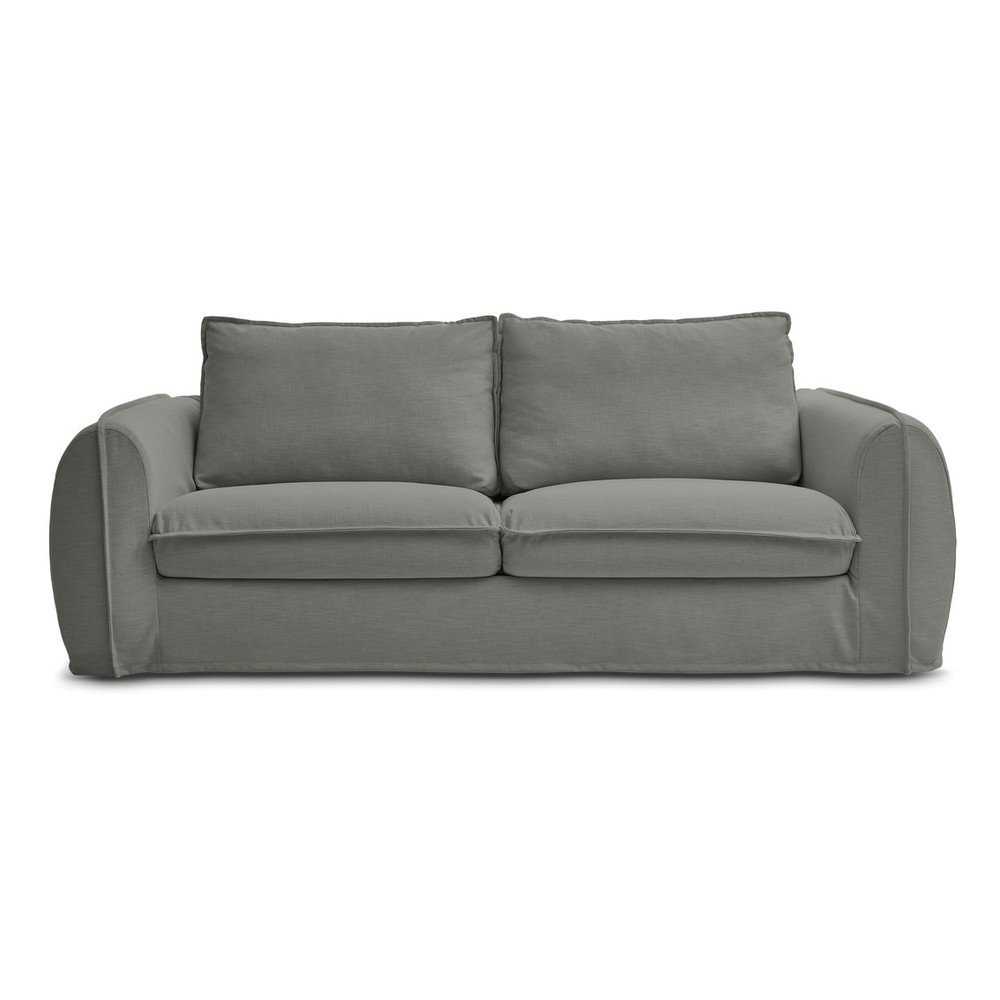 E-shop Tmavosivá pohovka na každodenné spanie/rozkladacia 216 cm Archimede – Bobochic Paris