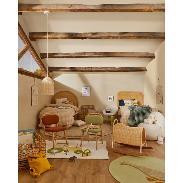 Svetložltý bavlnený detský koberec ø100 cm Milu – Kave Home-image-3