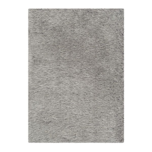Sivý koberec Edison Shag Grey, 91 × 152 cm