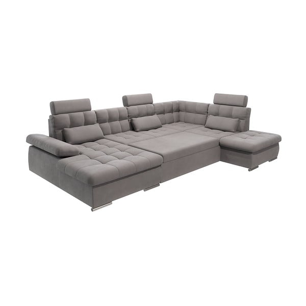 Sivá rozkladacia/s úložným priestorom rohová pohovka (pravý roh/do "U") Merkur – Ropez-image-2