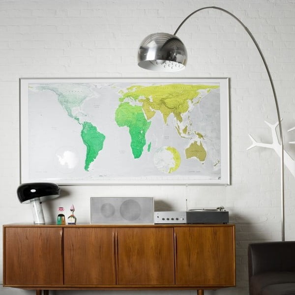 Mapa sveta Huge Future Map, 196 × 100 cm, zelená