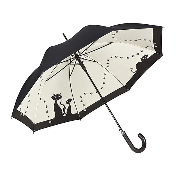 Dáždnik s rúčkou s dvojitou vrstvou Von Lilienfeld Black Cats Double Layer, ø 100 cm