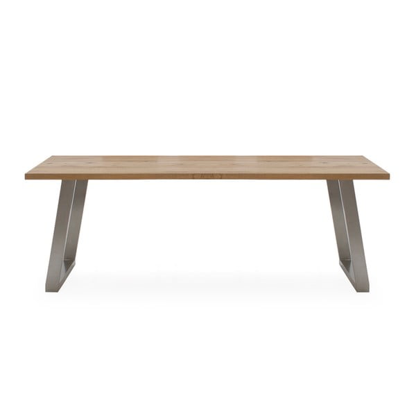 Jedálenský stôl z kovu a dubového dreva VIDA Living trier, dĺžka 2,1 m