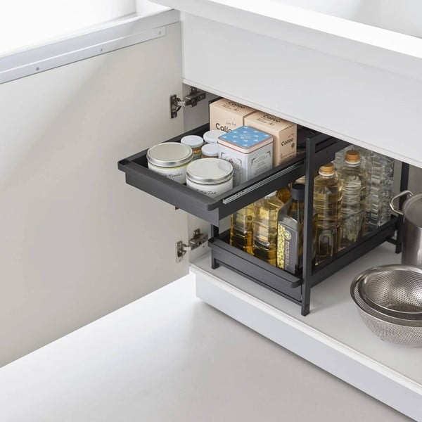 Čierna kovová prídavná polička 30x42 cm Tower – YAMAZAKI-image-2