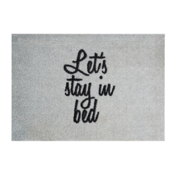 Sivá rohožka Mint Rugs StateMat Let's Stay In Bed, 50 × 75 cm