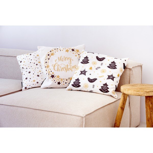Obliečka na vankúš s vianočným motívom 45x45 cm Golden Stars – Butter Kings-image-3