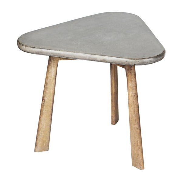 Odkladací stolík z akáciového dreva s betónovou doskou a'miou home Tria'tri, výška 45 cm