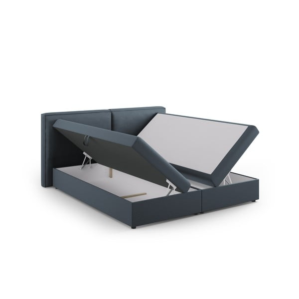 Modrá boxspring posteľ s úložným priestorom 160x200 cm Arendal – Cosmopolitan Design-image-3