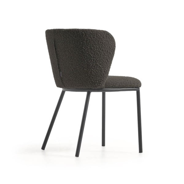 Čierne čalúnené jedálenské kreslo Ciselia – Kave Home-image-3
