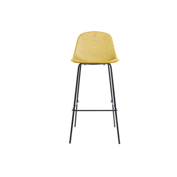 Žltá barová stolička Leitmotiv Diamond Mesh